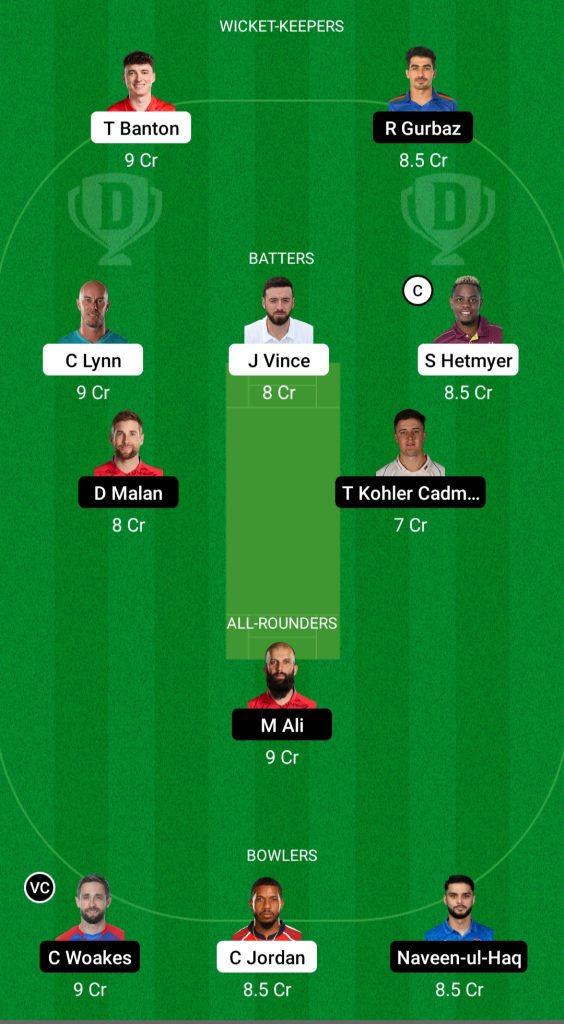 GUL vs SJH Dream11 Prediction Team