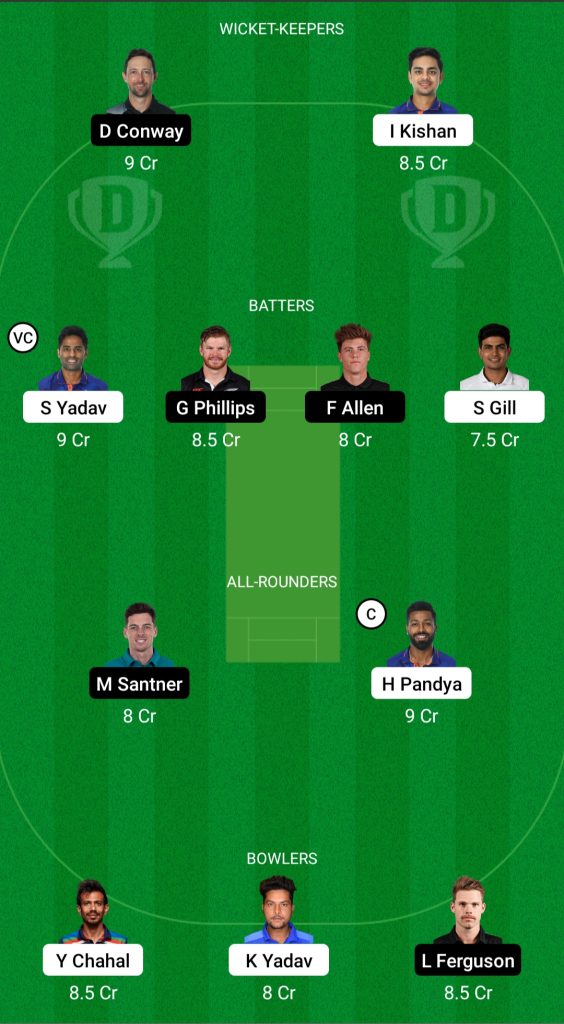 IND vs NZ Dream11 Prediction Today Team 1