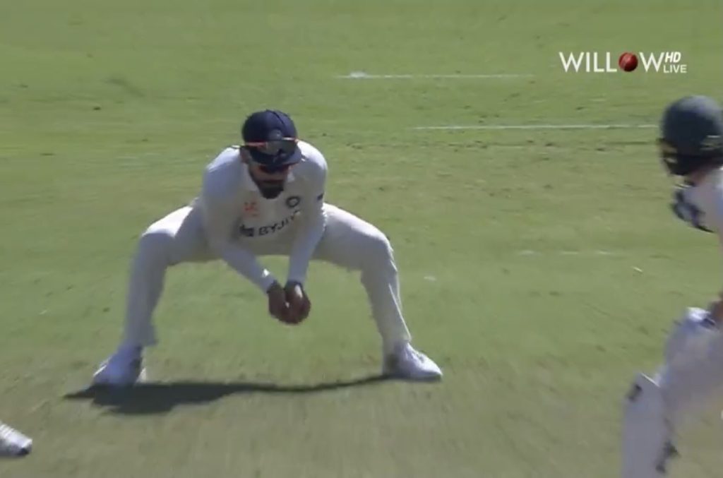 Watch: Kohli Finally Catches One at Slips to Send Back Pat Cummins in the IND vs AUS 1st Test