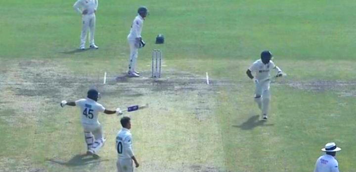 Rohit Sharma sacrificed his wicket for Cheteshwar Pujara, who is playing the 100th Test match in his career. 