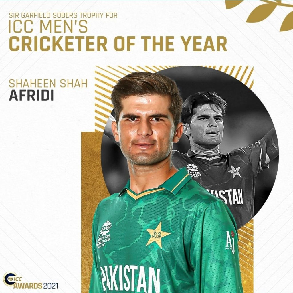 Shaheen Afridi was named the Cricketer of the Year by the International Cricket Council