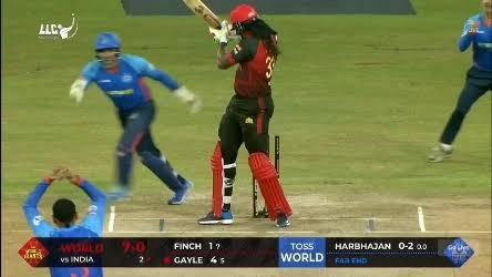 Harbhajan clean bowled Gayle round his legs.