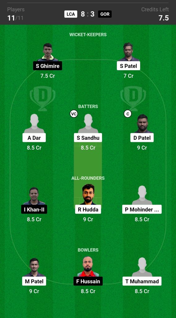 LCA vs GOR Dream11 Prediction Today's Match, Probable Playing XI, Pitch Report, Top Fantasy Picks, Captain and Vice Captain Choices, Weather Report, Predicted Winner for Today's Match, European Cricket League, Portugal