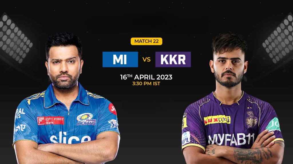 IPL 2023 MI vs KKR: Live Telecast Channel - Where to Watch Match 22 Live on TV?