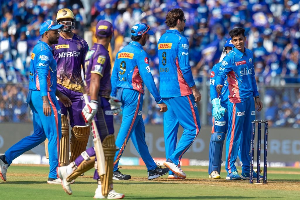 MI vs KKR: WATCH– Nitish Rana and Hrithik Shokeen gets involved in a heated exchange of words