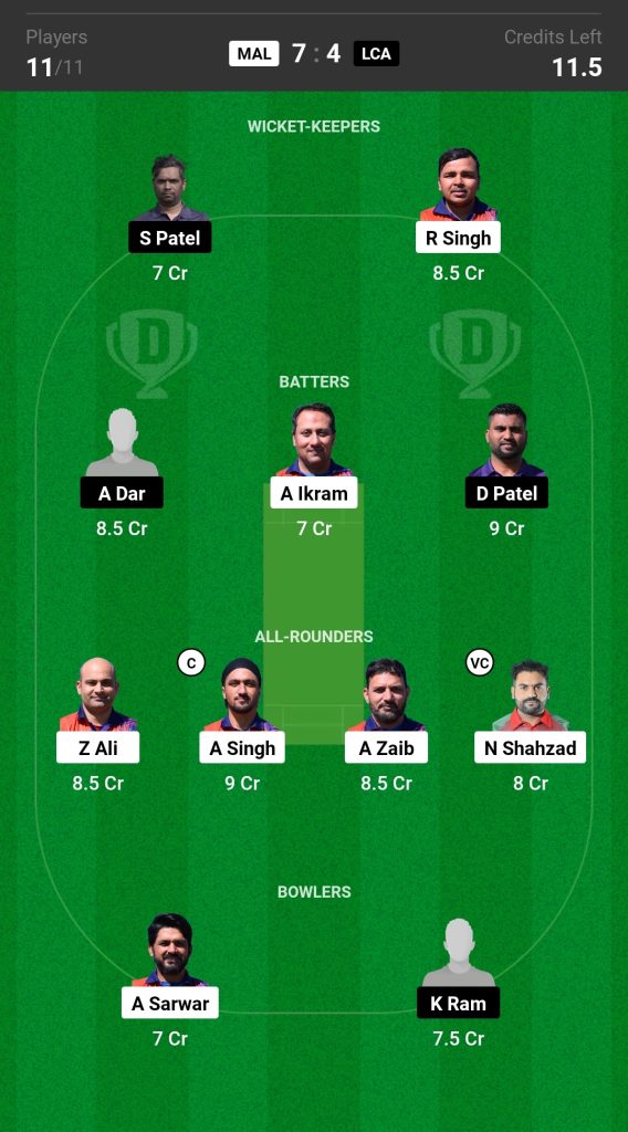 MAL vs LCA Dream11 Prediction Today's Match Team 2

