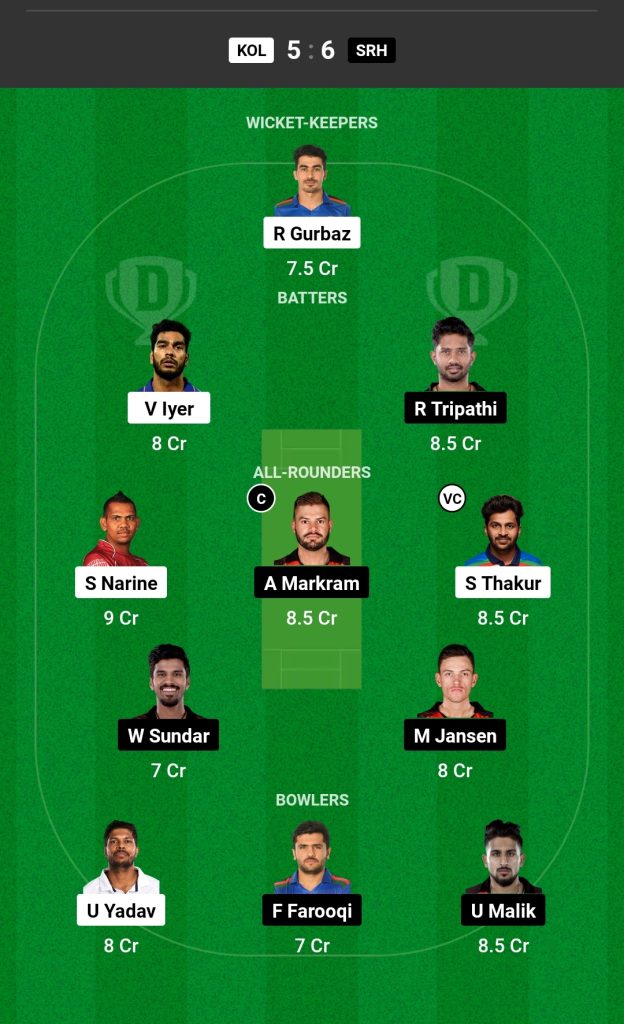 KOL vs SRH Dream11 Prediction Today Match IPL 2023, KKR vs SRH Dream11 Team, Playing 11, Pitch Report and More