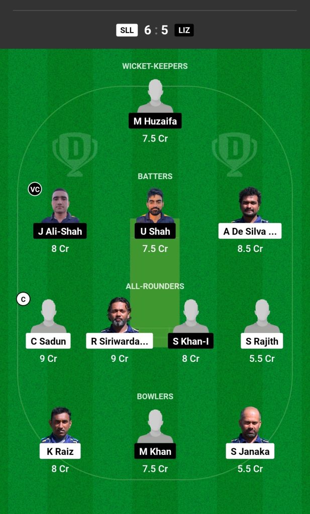 SLL vs LIZ Dream11 Prediction Today's Match Team 1

