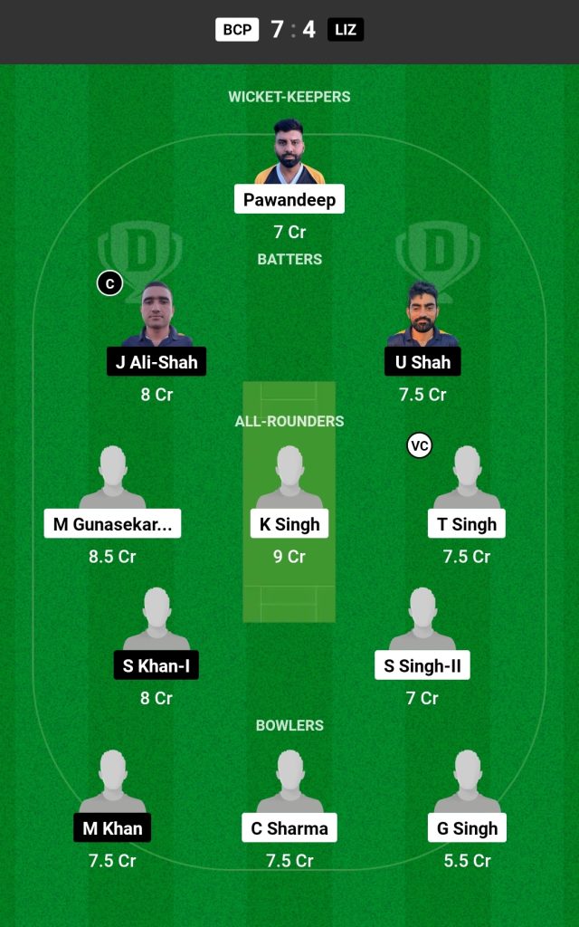 BCP vs LIZ Dream11 Prediction Today's Match Team 1

