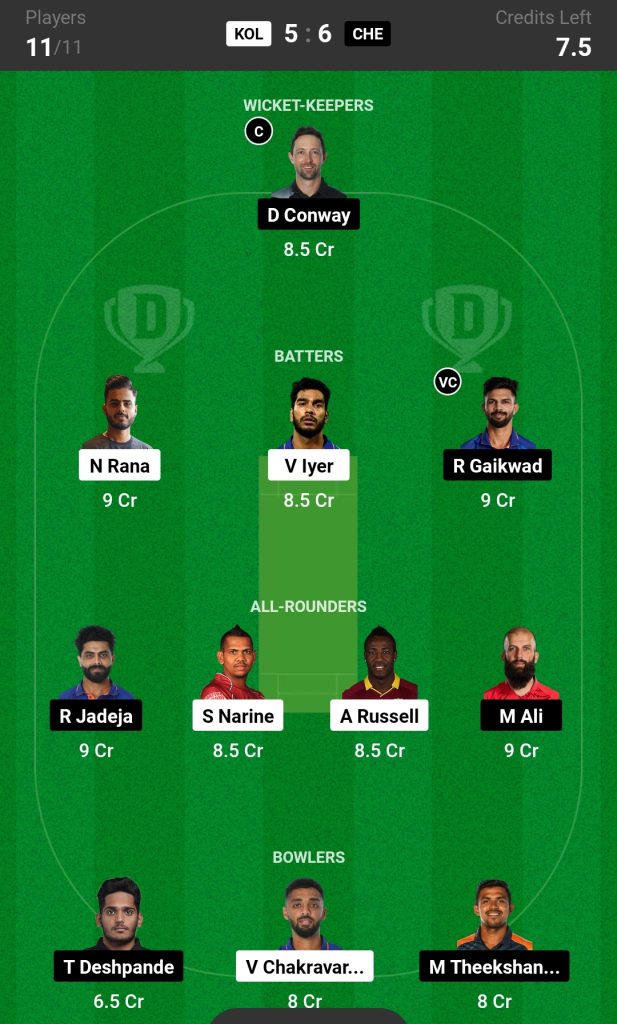 KKR vs CSK Dream11 Prediction Today Match IPL 2023, Kolkata Knight Riders vs Chennai Super Kings, Dream11 Team, Pitch Report, Playing 11 and More