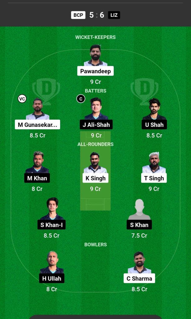 BCP vs LIZ Dream11 Prediction Today's Match Team 1