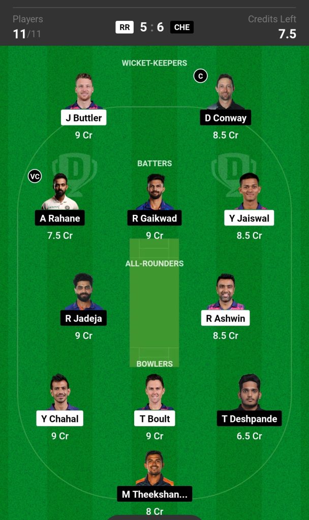 RR vs CSK Dream11 Prediction Today Match IPL 2023, Rajasthan Royals vs Chennai Super Kings Dream11 Team, Pitch Report, Playing 11 and More