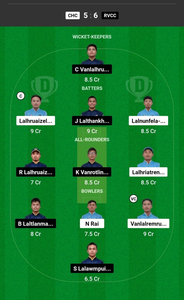 CHE vs RVCC Dream11 Prediction Today's Match Team 1

