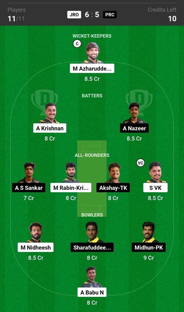 JRO vs PRC Dream11 Prediction Today's Match Team 2

