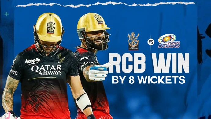 IPL 2023 RCB vs MI Match 5 Result: Bangalore crush Mumbai by 8 wickets with shining performances by Du Plessis and Kohli