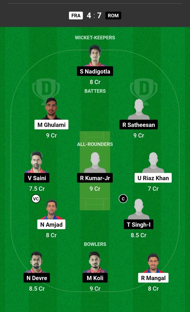 FRA vs ROM Dream11 Prediction Today's Match Team 1