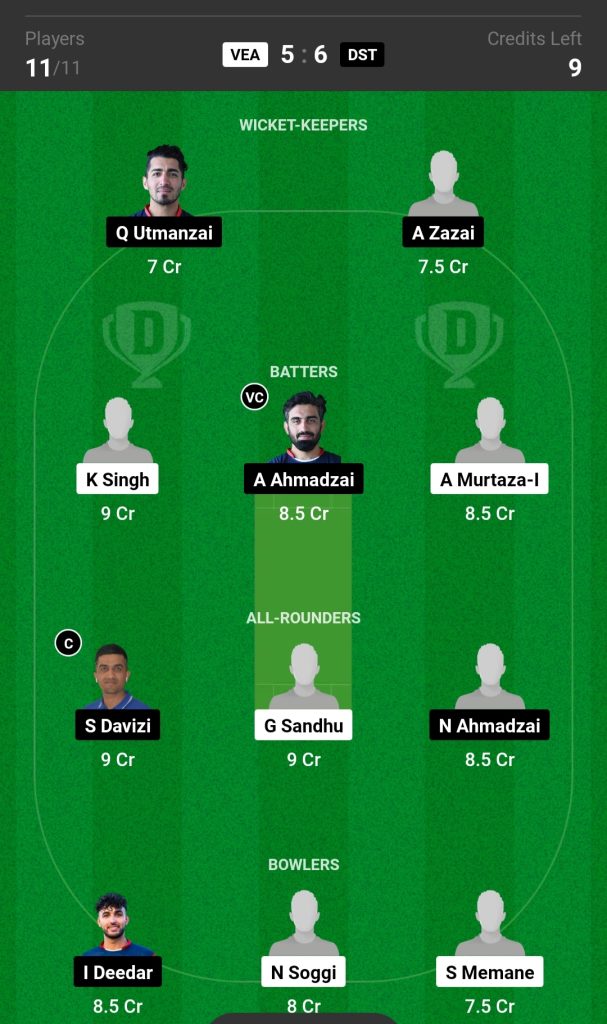 VEA vs DST Dream11 Prediction Today's Match Team 2