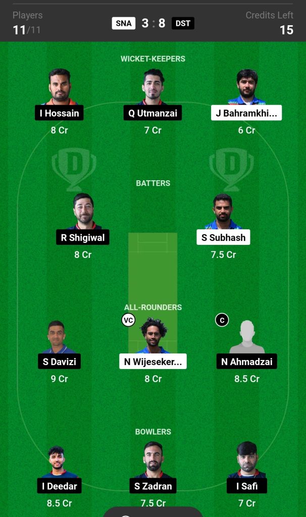 SNA vs DST Dream11 Prediction Today's Match Team 2