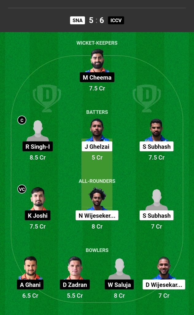 SNA vs ICCV Dream11 Prediction Today's Match, Probable Playing XI, Pitch Report, Top Fantasy Picks, Weather Report, Predicted Winner for today's match, ECS Austria T10