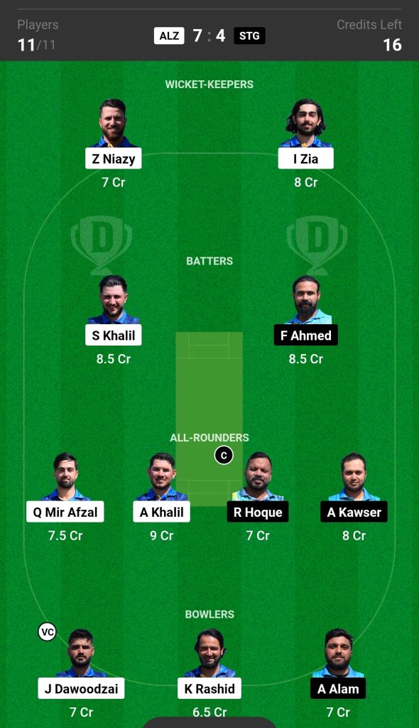 ALZ vs STG Dream11 Prediction Today's Match Team 2