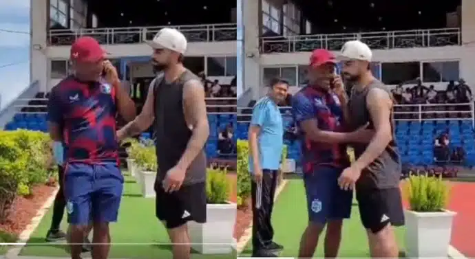 Iconic Encounter! Virat Kohli Meets Brian Lara Ahead of IND vs WI 2nd Test
