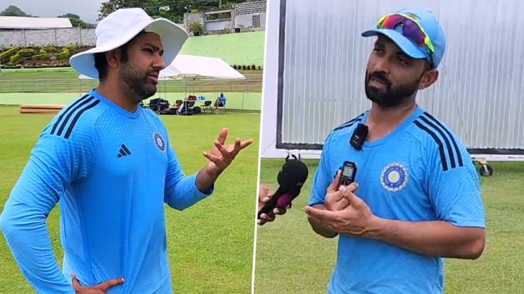IND vs WI 2023: Watch - Rohit Sharma Turns Reporter, Interviews Ajinkya Rahane Ahead of 1st Test against West Indies