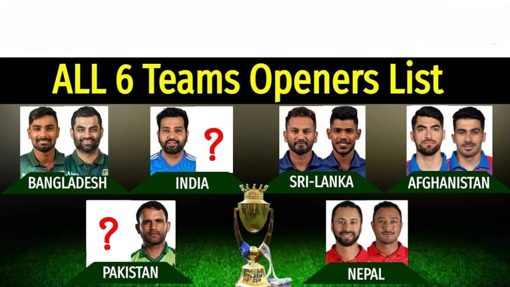 Asia Cup 2023: Ranking and Assessing the Top Openers of All 6 Teams