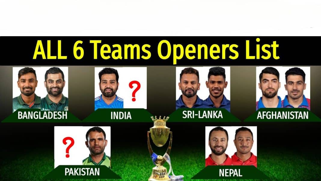 Asia Cup 2023: Ranking and Assessing the Top Openers of All 6 Teams