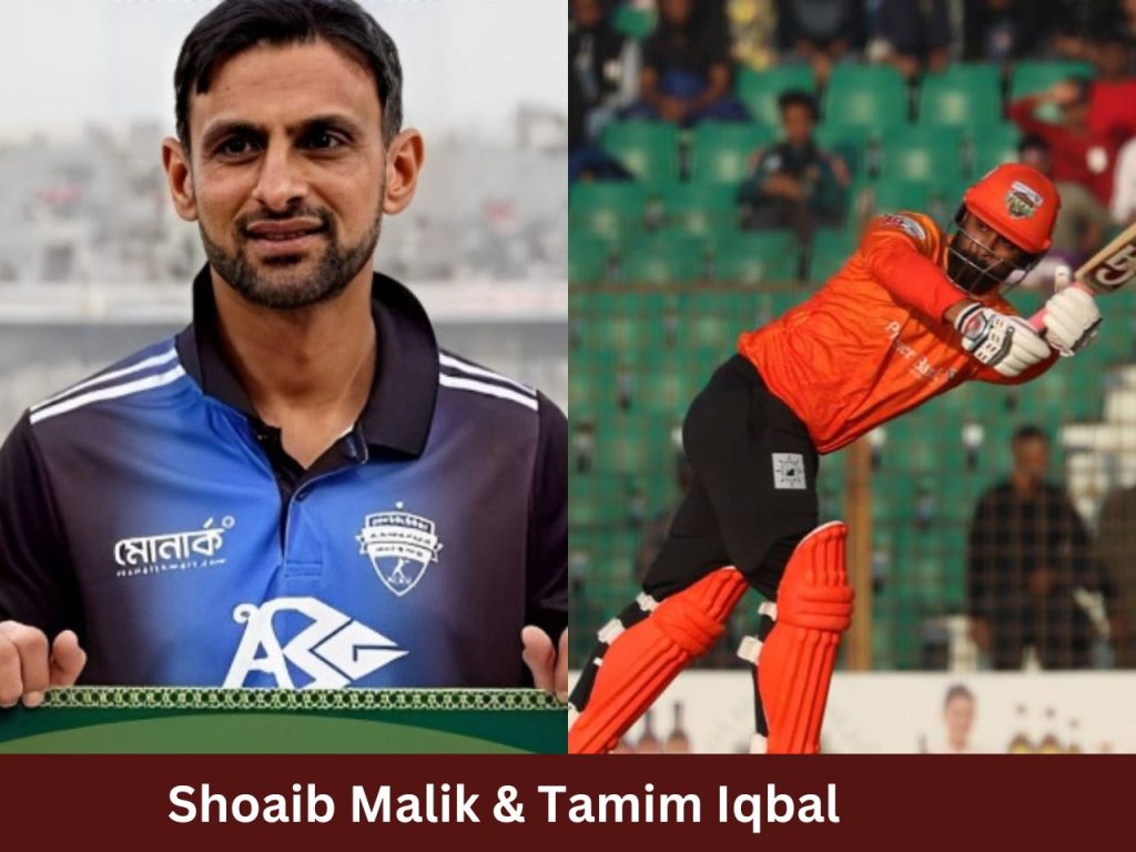 Shoaib Malik and Tamim Iqbal of Fortune Barishal team in BPL 2024