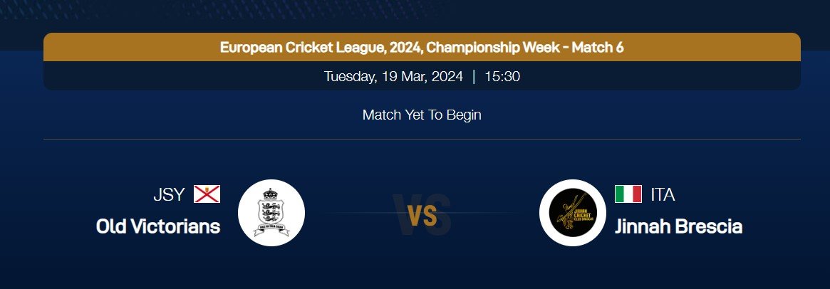 OV vs JIB Head To Head ECL T10 2024 Championship Week 1 Match 6