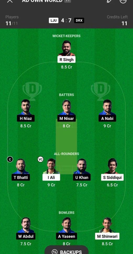 LJU vs DRX  Dream11 Prediction Today Match Team 2