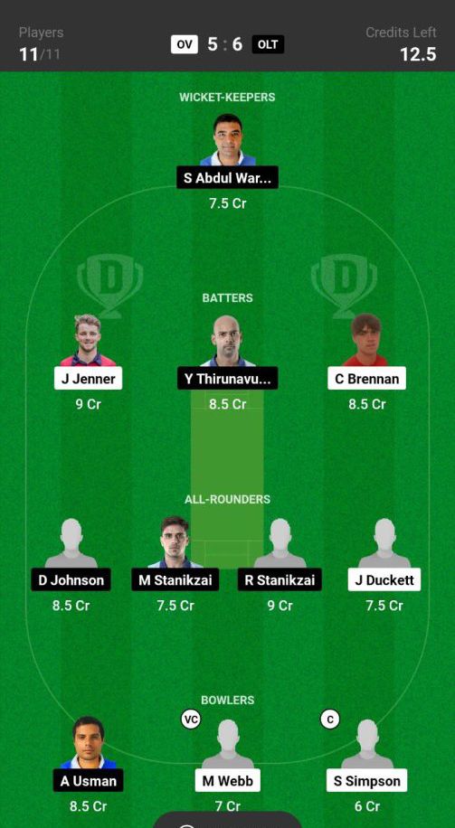 OV vs OLT Dream11 Prediction Today Match Team 4