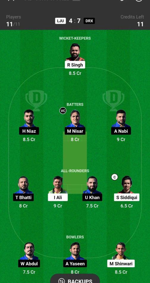 LJU vs DRX  Dream11 Prediction Today Match Team 4