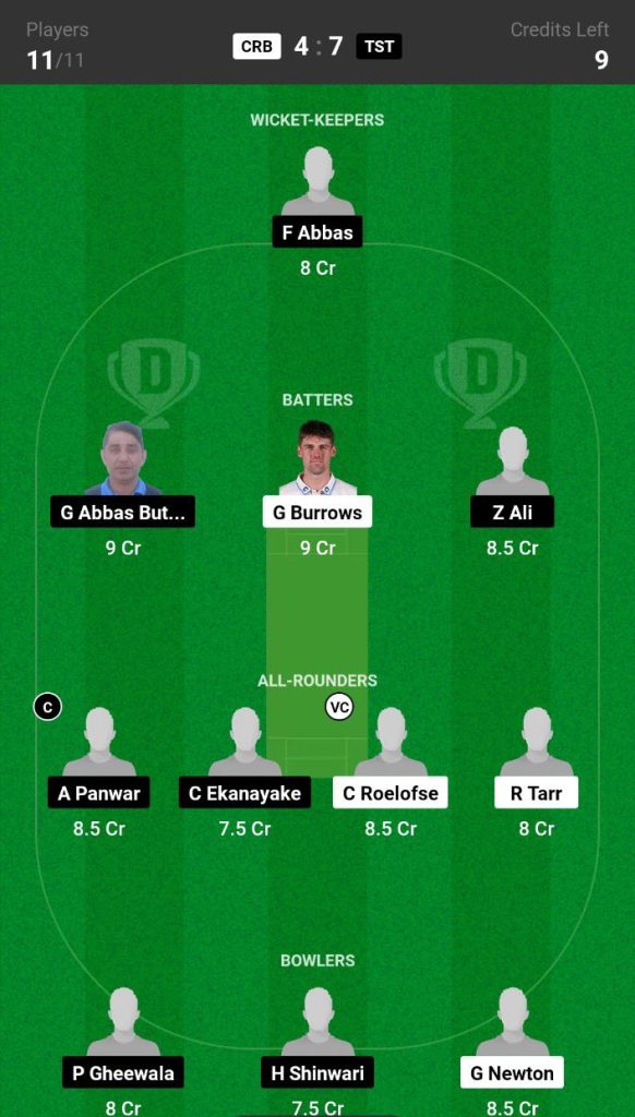 CRB vs TST Dream11 Prediction Today Match Team 2