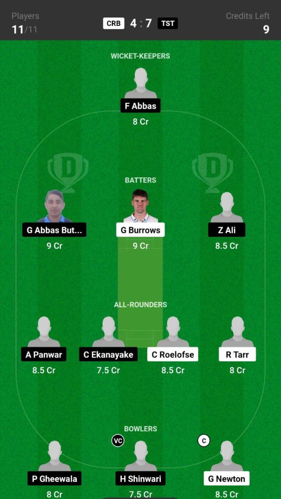 CRB vs TST Dream11 Prediction Today Match Team 3