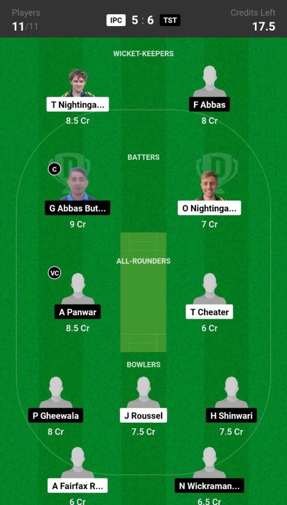 IPC vs TST Dream11 Prediction Today Match Team 1