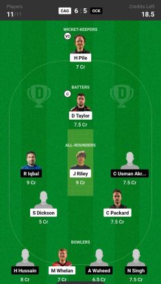 CAG vs OCK Dream11 Prediction Today Match- ECL T10 2024 Group G Match 6