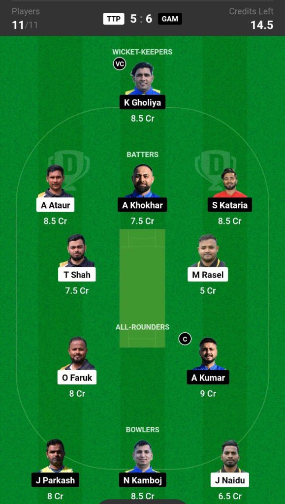 TTP vs GAM Dream11 Prediction Today Match Team 2