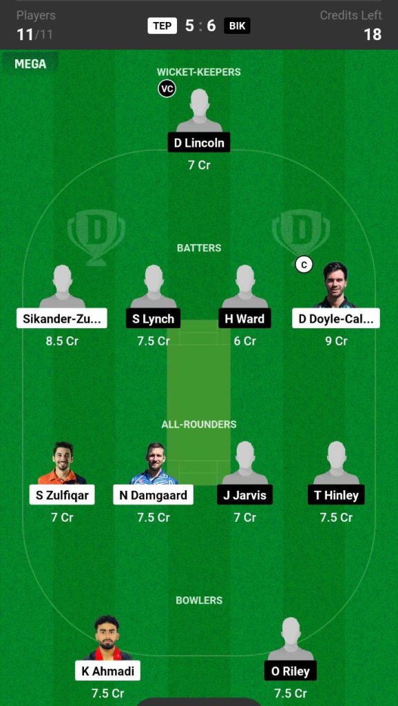 TEP vs BIK Dream11 Prediction Today Match Team 4