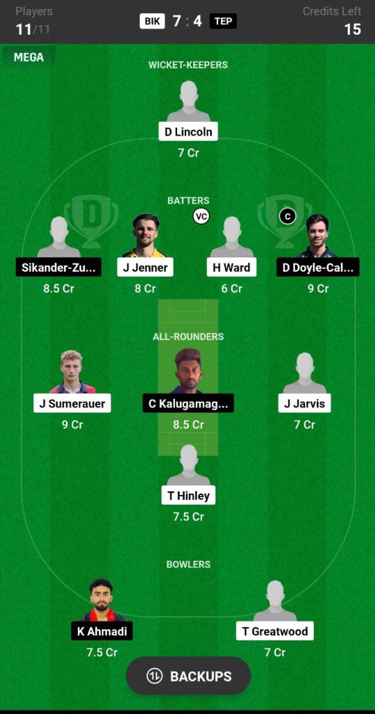 BIK vs TEP Dream11 Prediction Today Match Team 4