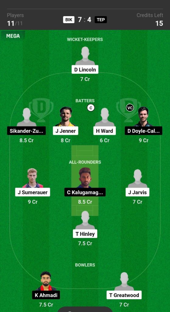 BIK vs TEP Dream11 Prediction Today Match Team 2