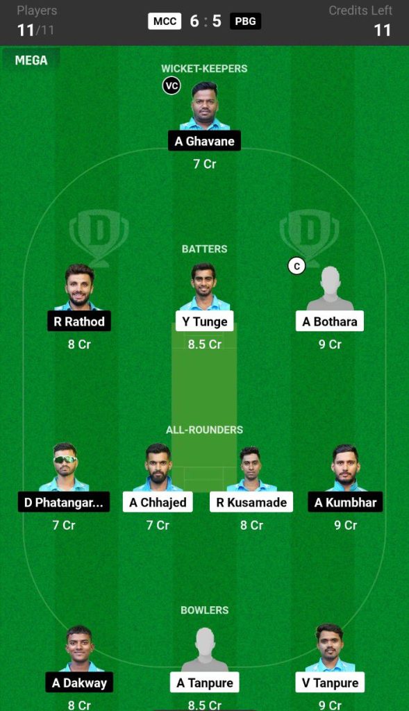 MCC vs PBG Dream11 Prediction Today Match Team 4