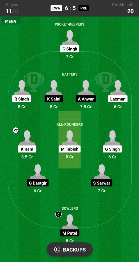 LWW vs PRE Dream11 Prediction Today Match Team 4