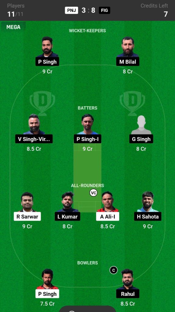 PNJ vs FIG  Dream11 Prediction Today Match Team 3