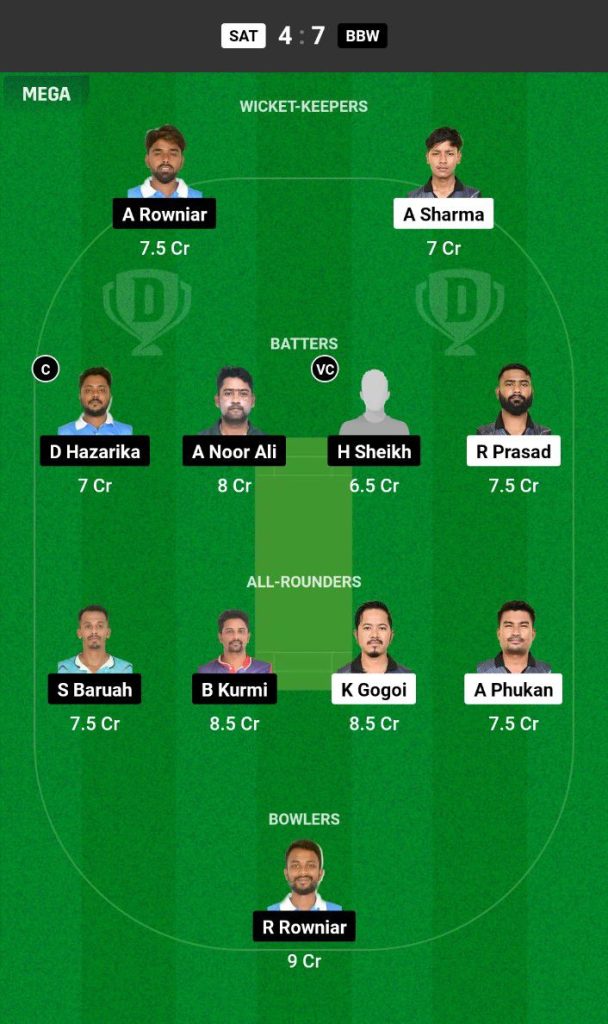 SAT vs BBW Dream11 Prediction Today Match Team 1