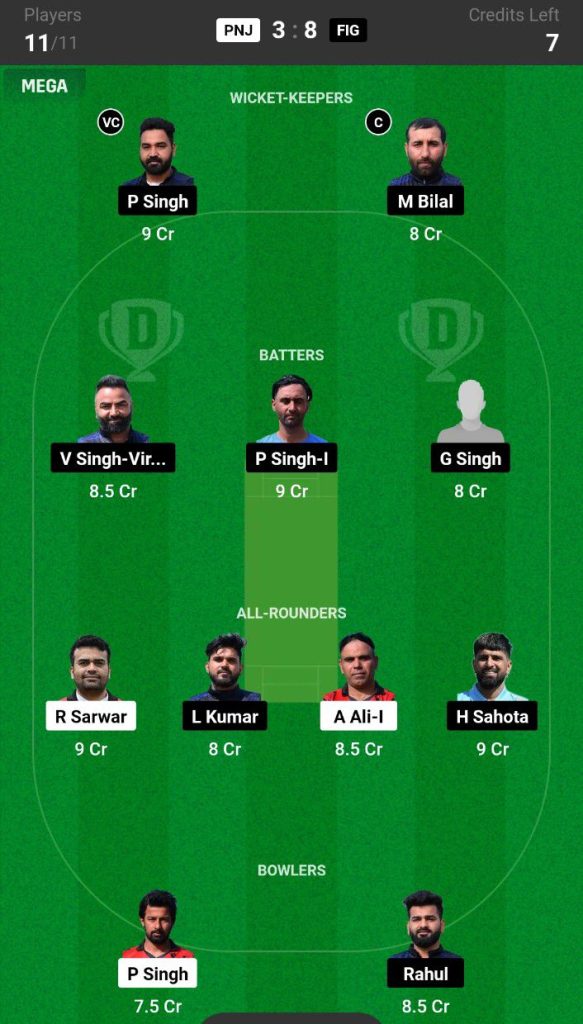 PNJ vs FIG  Dream11 Prediction Today Match Team 2