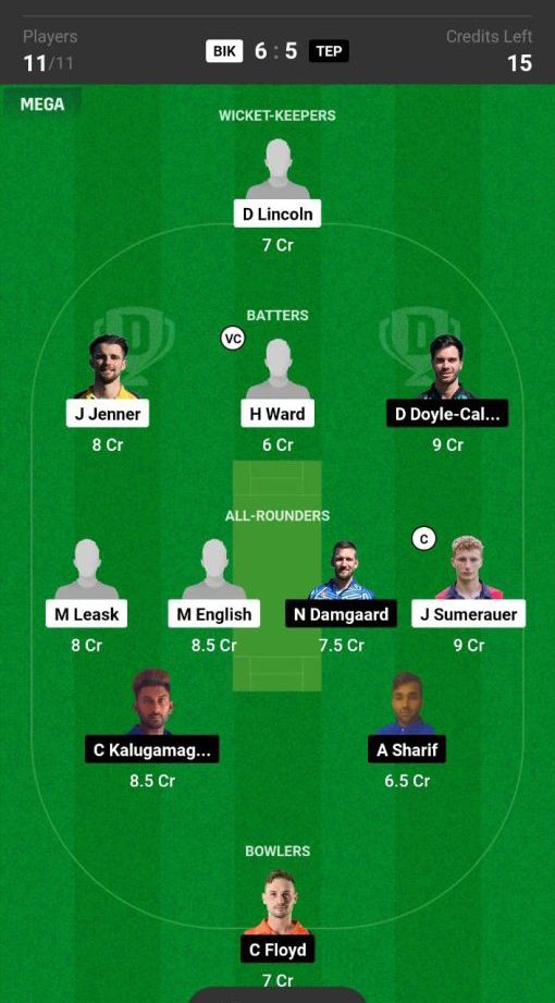 BIK vs TEP Dream11 Prediction Today Match Team 5