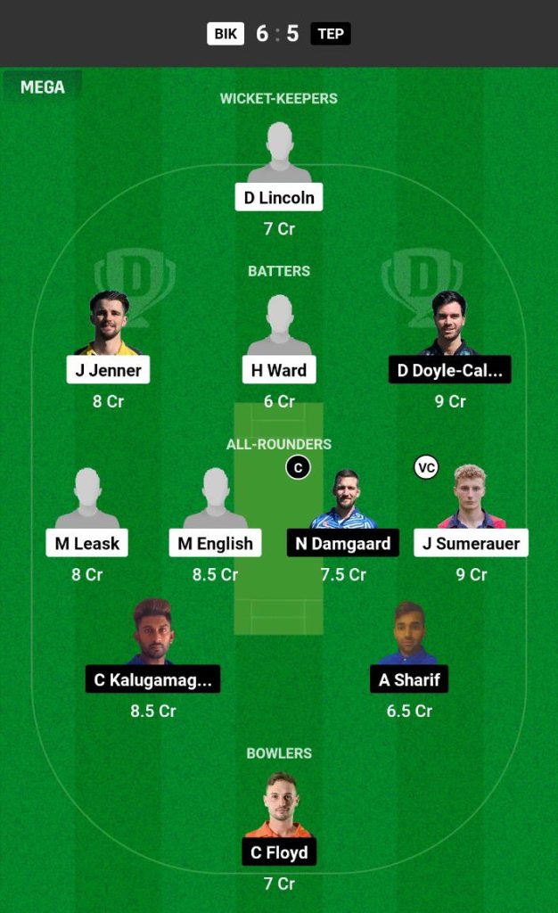 BIK vs TEP Dream11 Prediction Today Match Team 1