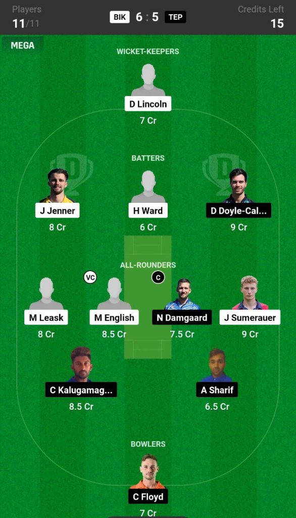 BIK vs TEP Dream11 Prediction Today Match Team 2