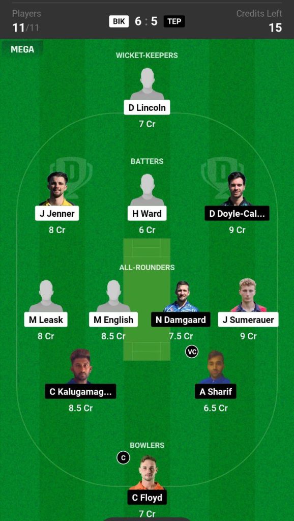 BIK vs TEP Dream11 Prediction Today Match Team 3